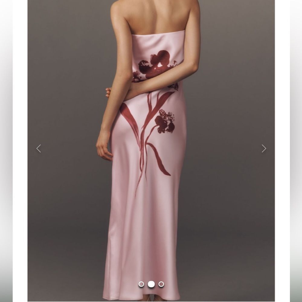 Anthropologie The FLEUR Strapless Satin Maxie Slip Dress - Picture 4 of 8